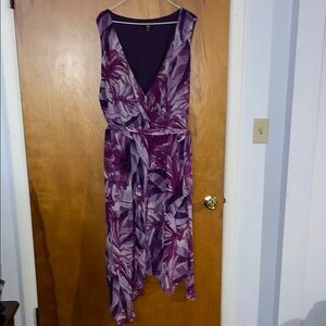 MSK Purple Sundress V-Neck Cocktail Dress
